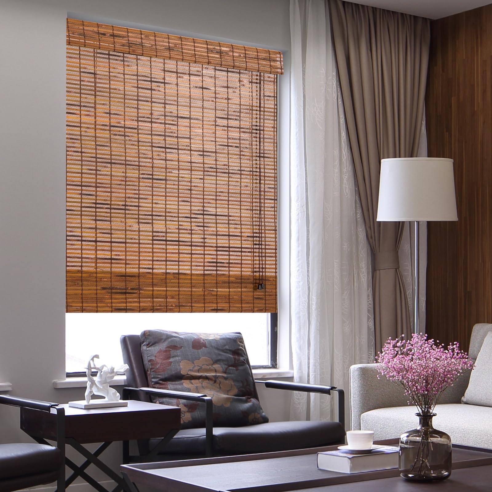 Bamboo Roman Window Blinds Sun Shades, Light Filtering Roller Shades, Any Size 24-72 Wide and 72 High (30W*72H, Color3)( similar ) 