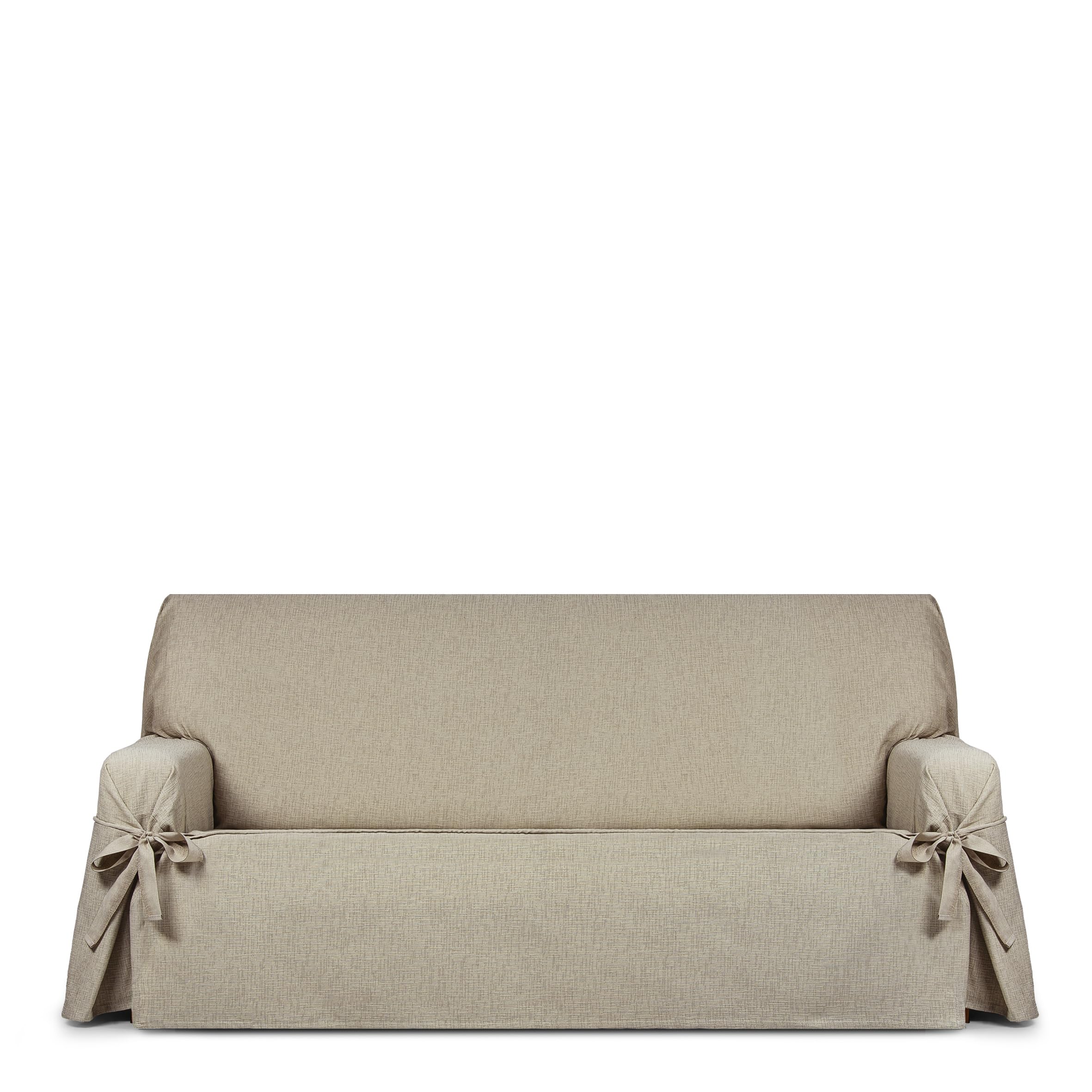 Eysa Genna Sofa Cover with Ties, Stain Resistant, 3 Seater Beige