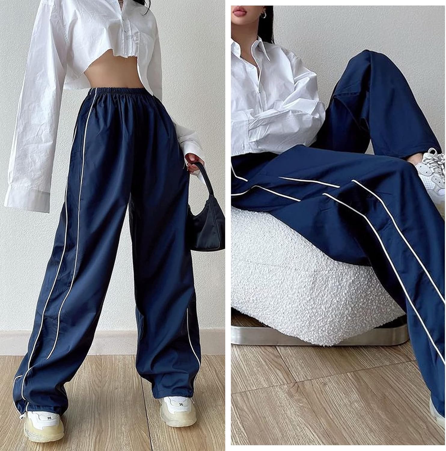 Allmloers Women Parachute Pants