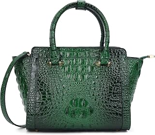 Women Satchel Handbags Crocodile Vegan Leather Top Handle Purse Classic Medium Tote Bag with Shoulder Strap