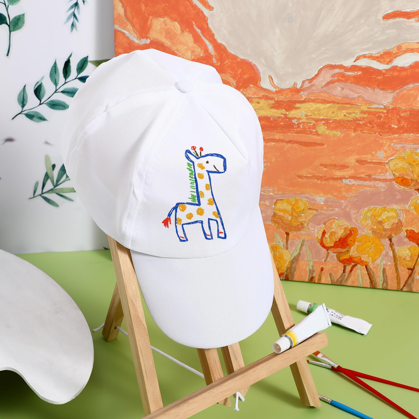 Beavorty Cappellini Fai da Te, 10 Cappellini da Baseball Semplici per Bambini, Cappelli da Pittura in Cotone, Graffiti per Bambini per Progetti Artistici E Creativi.