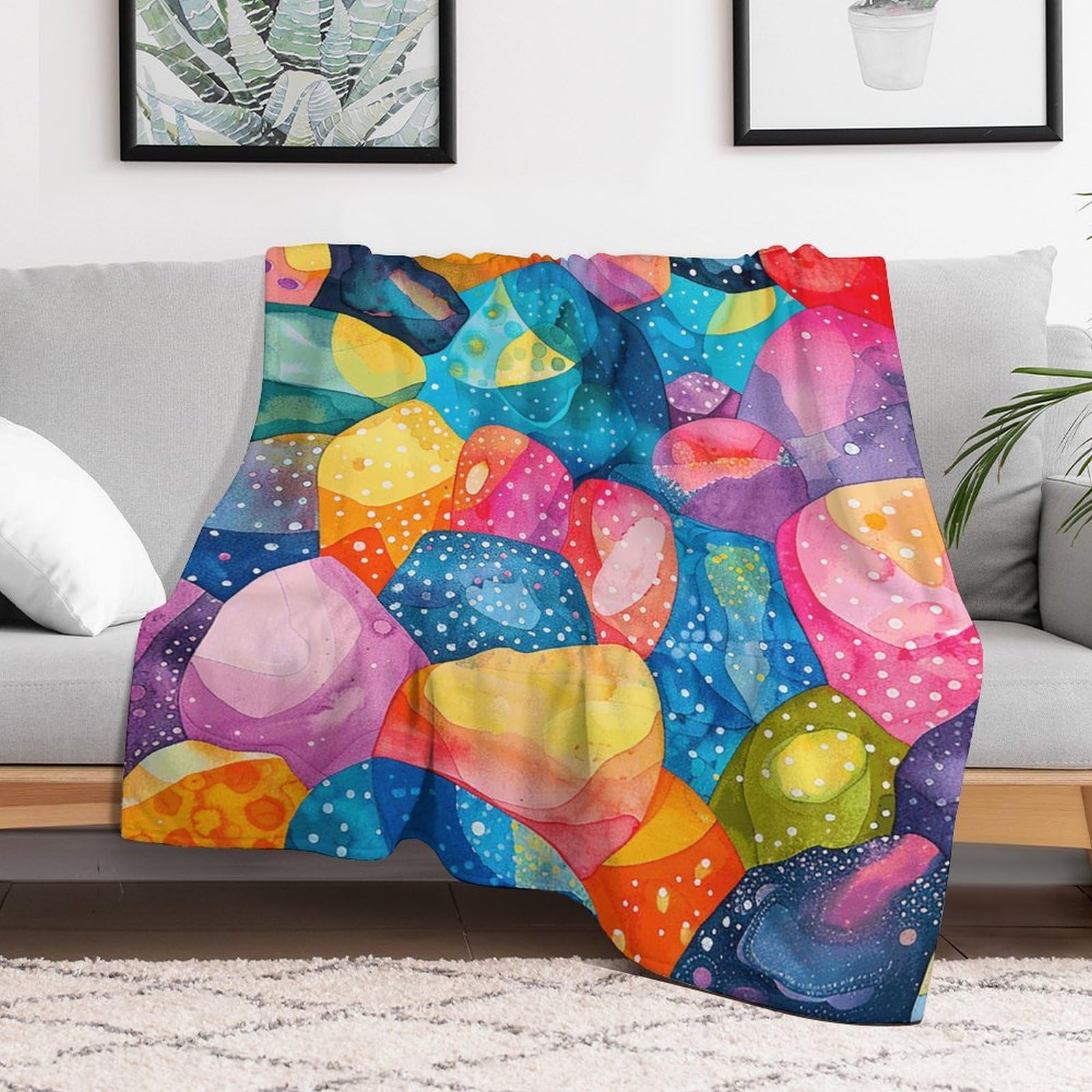 Couverture légère en flanelle motif pierre : le confort thermique durable