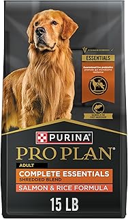 Purina Pro Plan Complete Essentials Shredded Blend Salmon and Rice Dog Food Dry Formula with Probiotics for Dogs 15 lb Bag