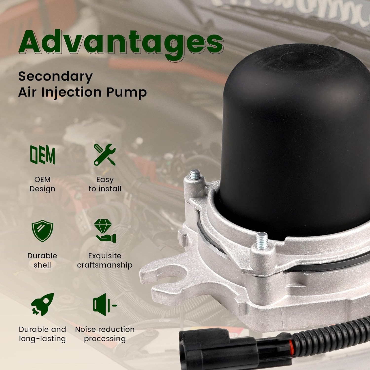Secondary Air Injection Pump Smog Pump For/Audi for/Buick for/Chevy for/Ford for/GMC for/Lexus for/Mercury for/Pontiac for/Toyota for/VW -Work-horse 12568224 306-010 12568241