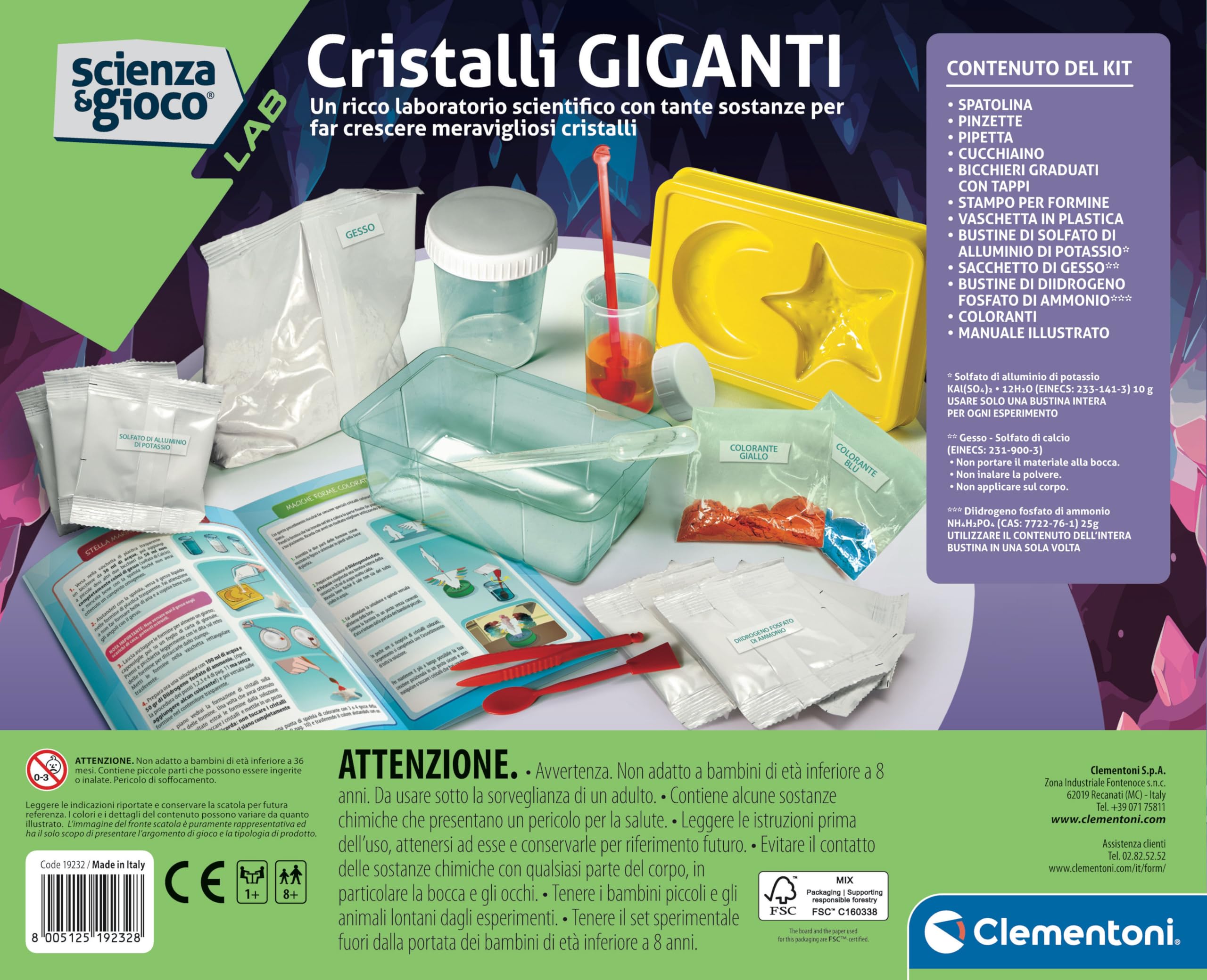 Clementoni Scienza E Gioco Minerali E Geodi - Set Mineralogia Con Mattone Da Scavare Laboratorio Minerali Gioco Scientifico Giocattolo Per Bambini Da Anni 19350 P 393439