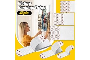 No-Damage Picture Hanging Strips: 48 Strips for Effortless Wall Décor
