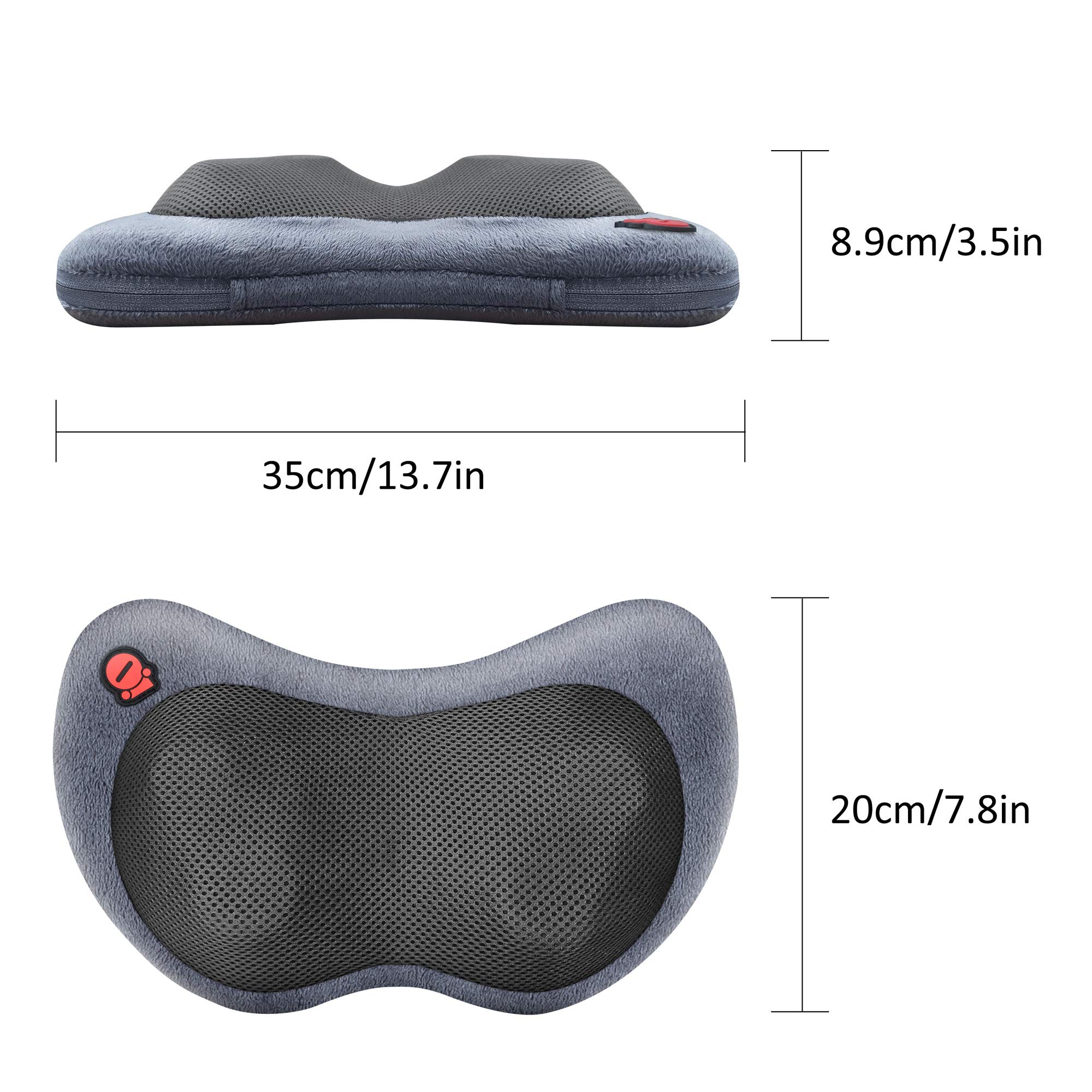 Comfier Cuscino Massaggiante con Calore - Massaggiatore Collo e Spalle 3D Shiatsu, Massaggiatore Cervicale Portabile per Collo, Spalle, Schiena, Vita, Sollievo Dolore Muscolare