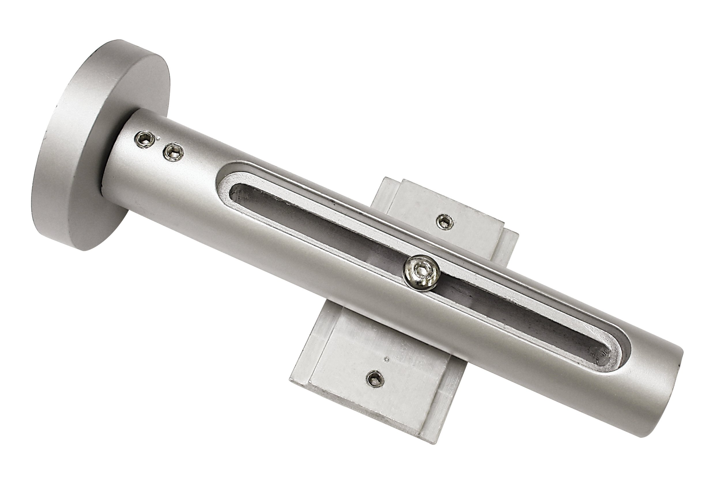 Gardinia Wall Bracket for Panel Curtain Rails and Combination with Curtain Rods with Internal Tracks, Atlanta, Silver