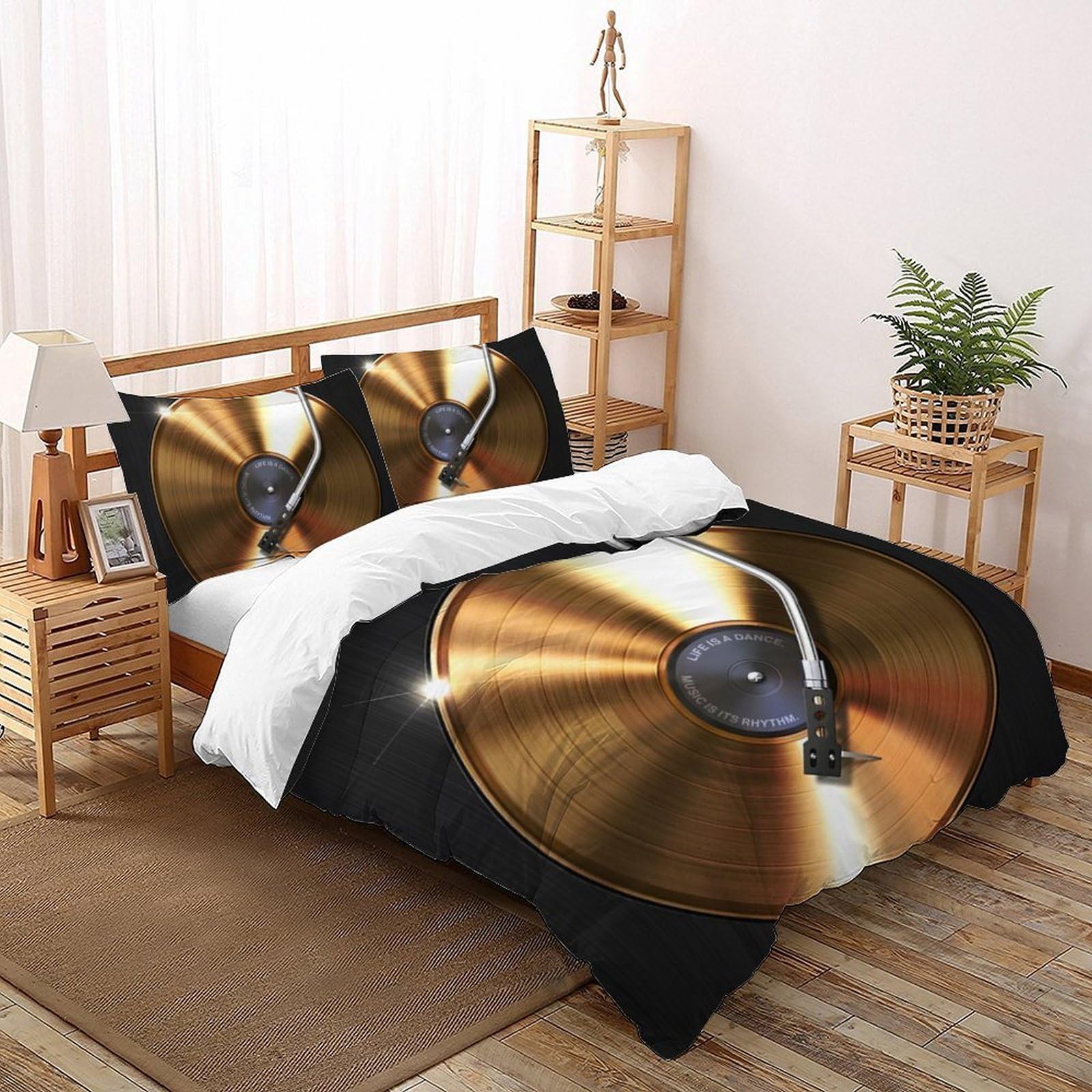 Housse de couette 220x240 fermeture éclair parure de lit simple 3D 2 pièces
