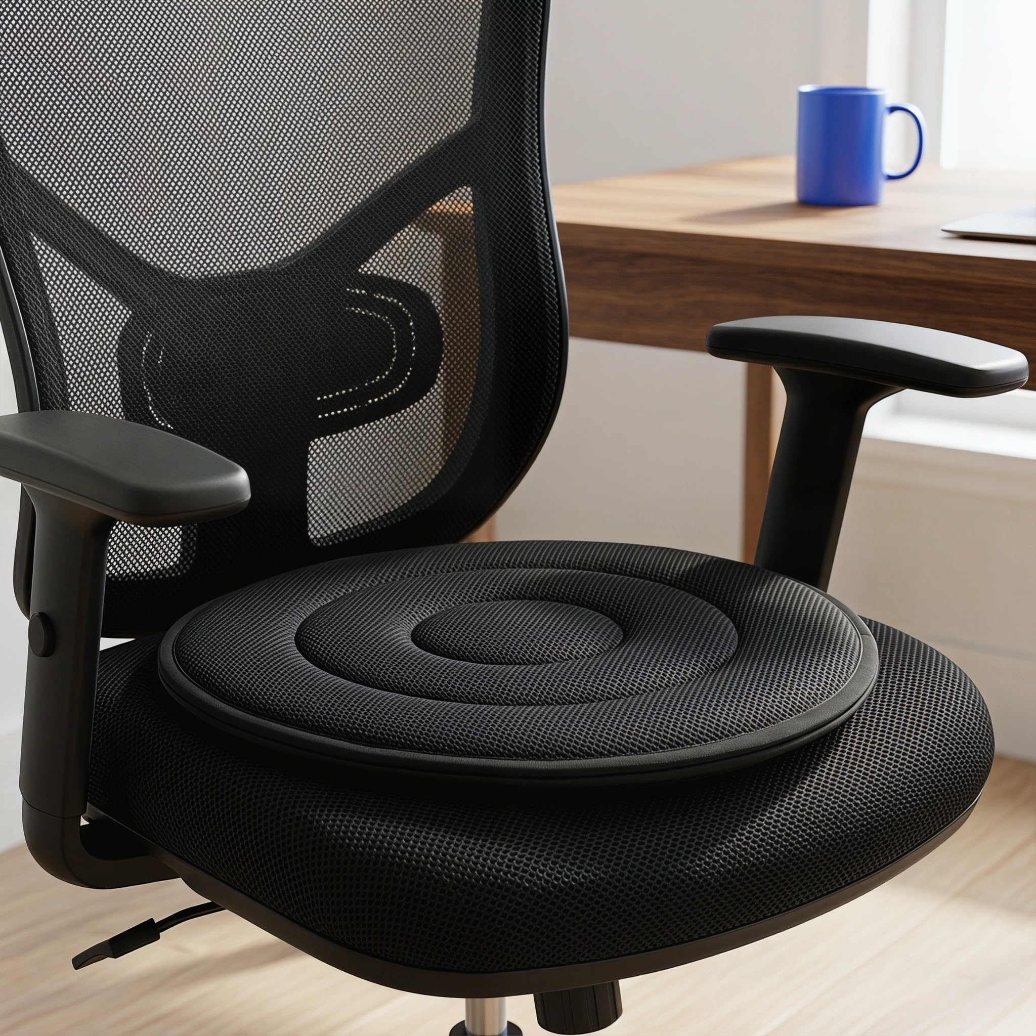 YARNOW Cojín Giratorio Ergonómico 2 Piezas Base Antideslizante, Diseño Redondo para Asistencia en Transferencia y Comodidad para Asiento de Coche y Cama