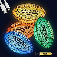 Vista 1 de Wave Runner Balón de fútbol LED impermeable que brilla en la oscuridad para niños, adolescentes y adultos - Fútbol iluminado incluye bomba