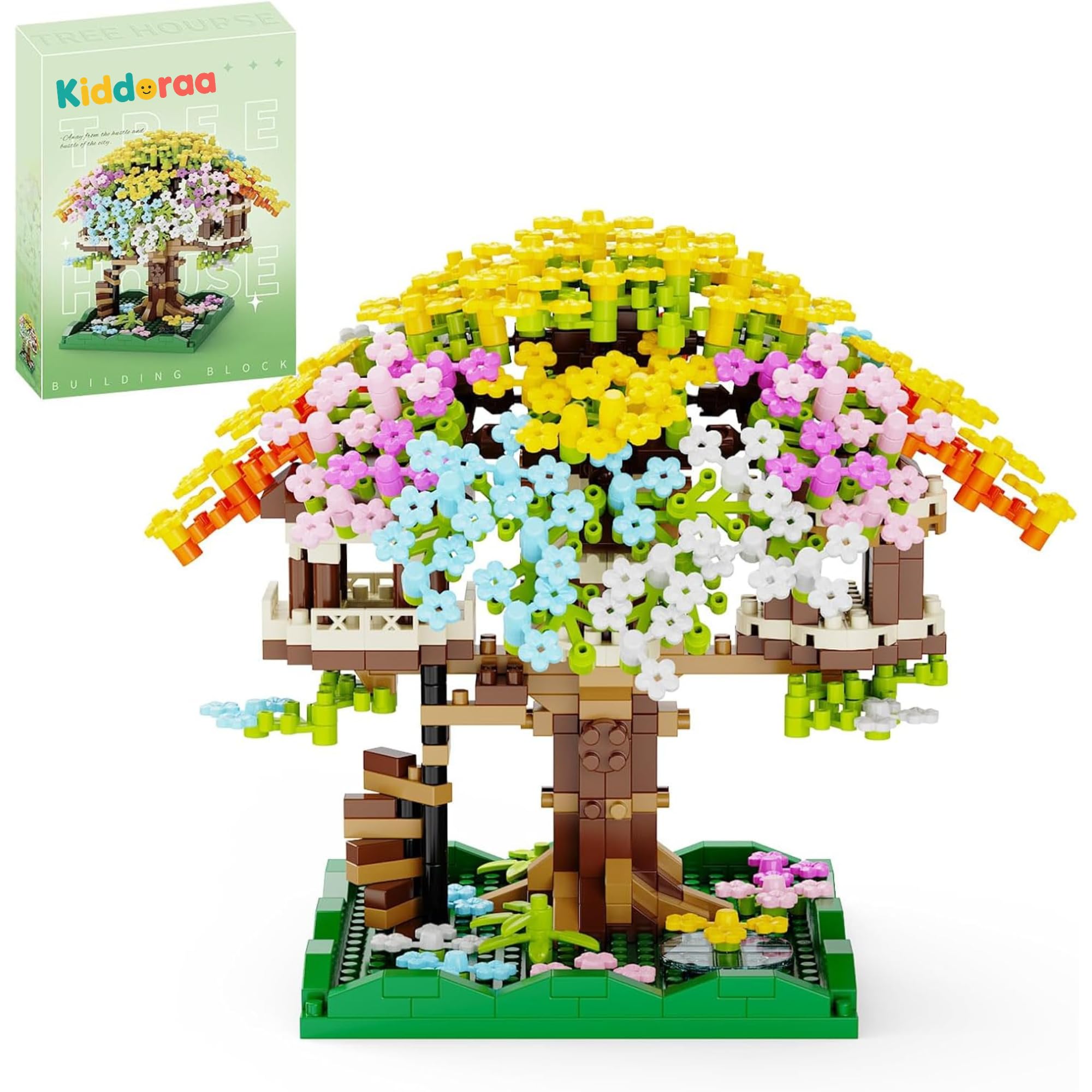 Kawaii Cherry Blossom Tree Mini Building Blocks Set, 591+ PCS Japanese Sakura Bonsai Architecture Model for Teens & Adults 14+ | 1 Year Manufacturing Warranty-image-19