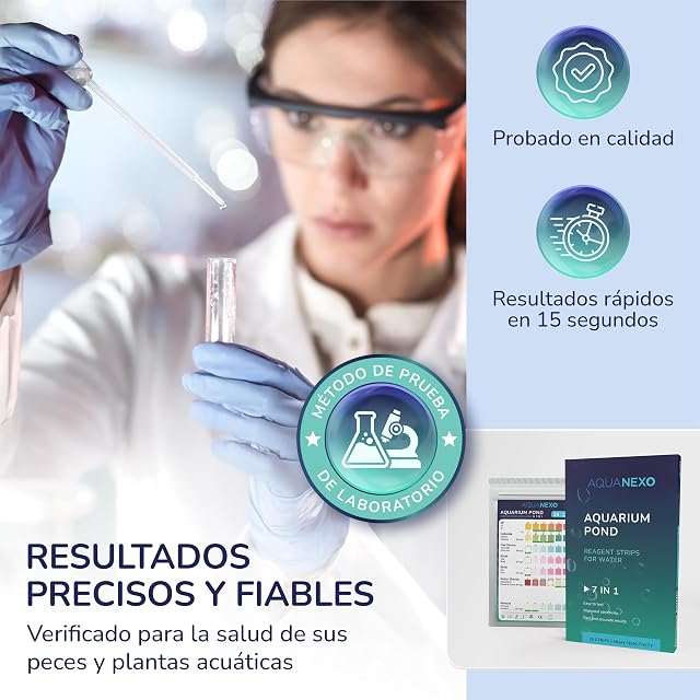 Foto 7 de 7 de AQUANEXO 25x o 100x Test de Agua para Acuario 7 en 1, Tiras Reactivas para Acuarios, Accesorios Acuario