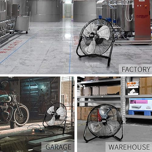 Miniatura 6 de Ventiladores de piso industriales de metal resistente de alta velocidad de 18 pulgadas 3 velocidades color negro nueva versión de 18 pulgadas
