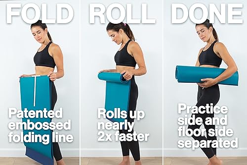 Miniatura 3 de Koru Alfombrilla de yoga plegable y enrollable, diseño patentado, alternativa más limpia a las esterillas de yoga tradicionales, 0.236 pulgadas de