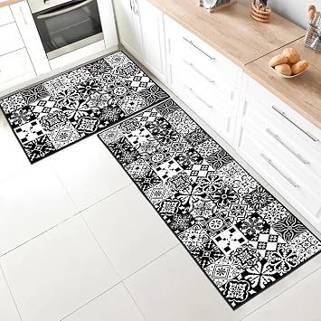 Kitchen Rug Set Non Slip Washable,Kitchen Mat Anti Fatigue Set