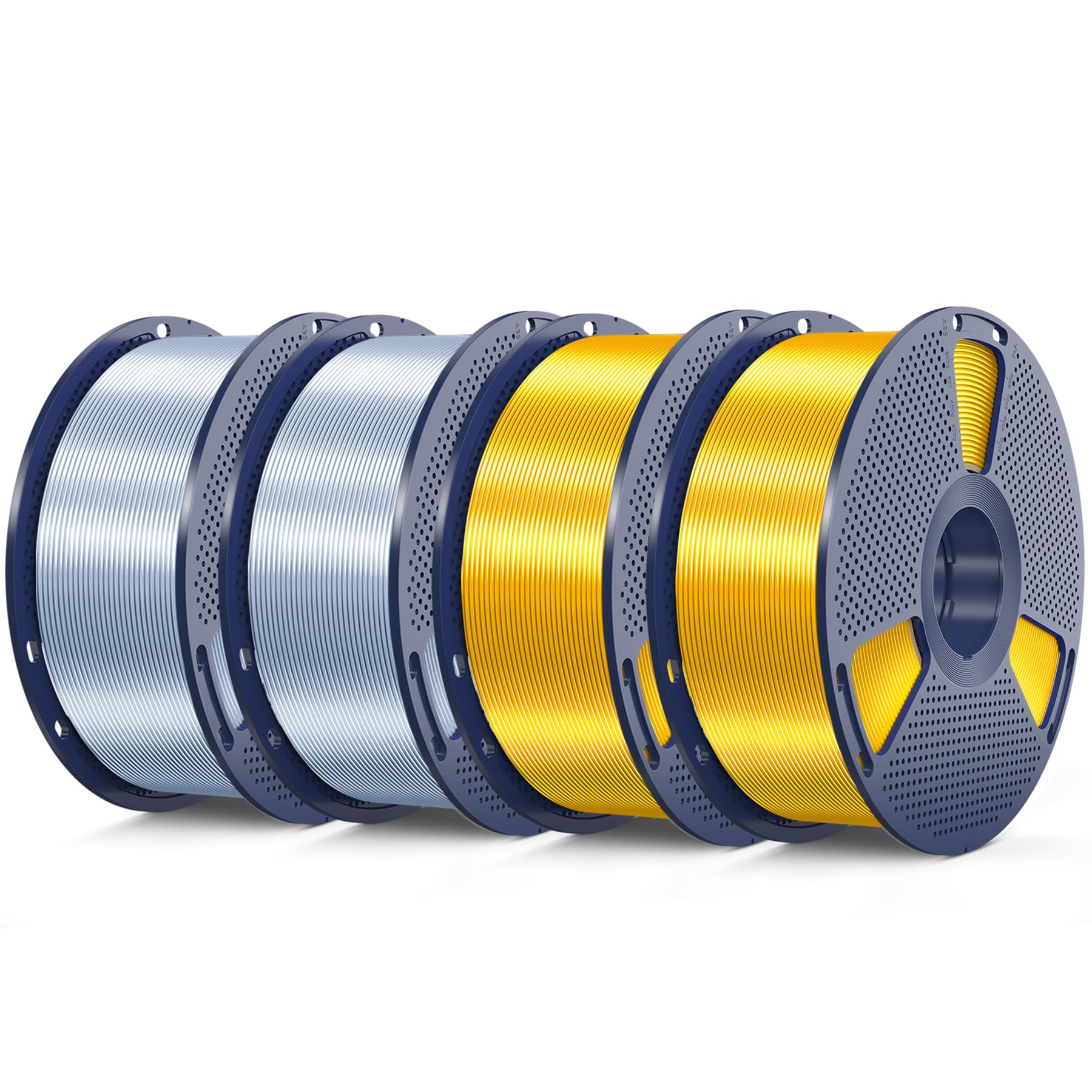 SUNLU Silk Pla Plus Filament 4kg Bundle, (Gold+Gold+Sliver+Sliver)