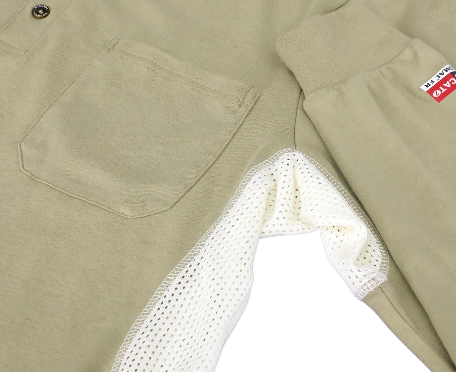 BOCOMAL FR Shirts Summer Vented Mesh Breathable Henley Shirt 5.5oz Flame Resistant CAT2 Work Clothing - Image 7