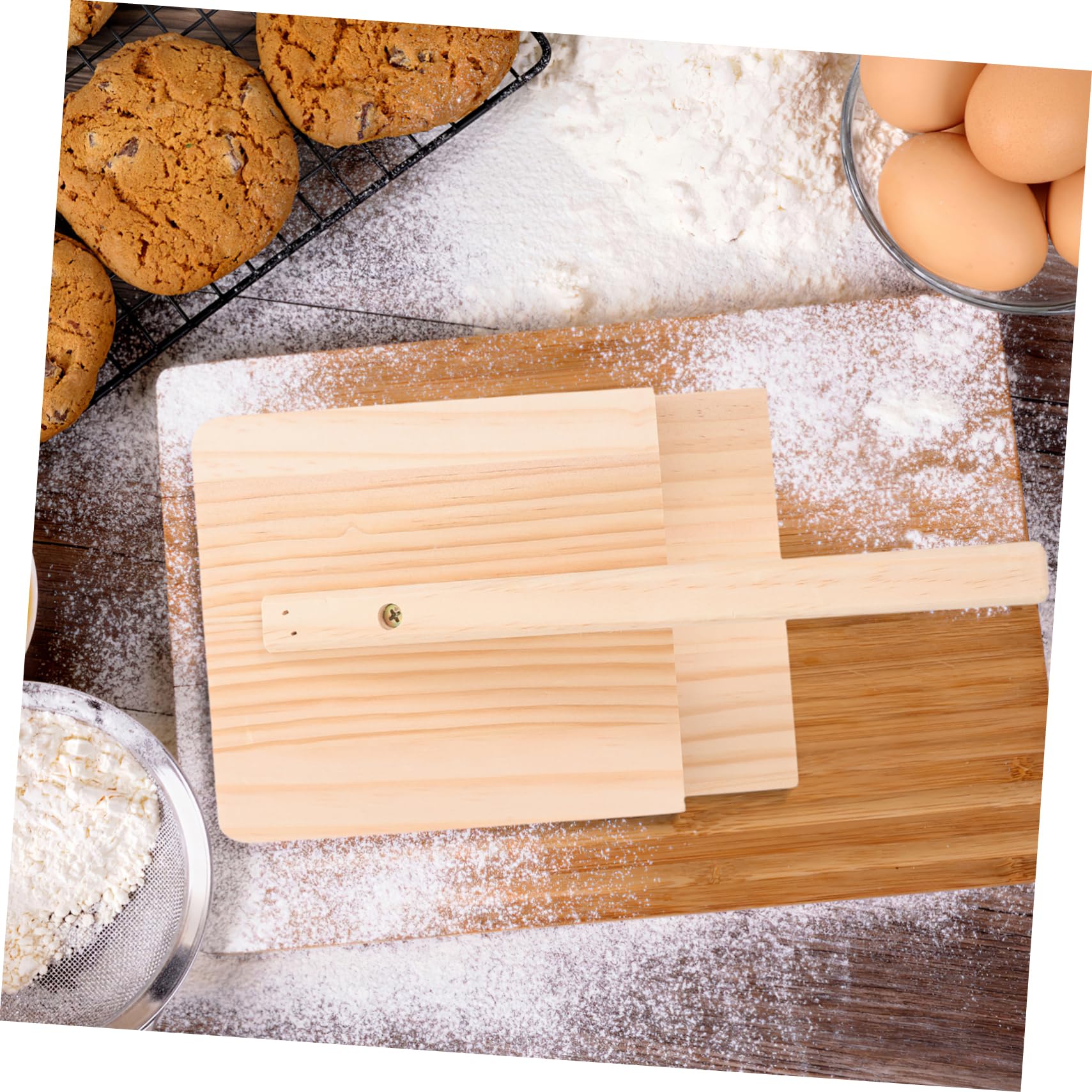 Hemobllo Stampo per Pasta Attrezzo Manuale per Pressare Impasti in Legno e Acciaio Inossidabile per Ravioli e Gnocchi Accessorio da Cucina per Pasta Fatta in Casa