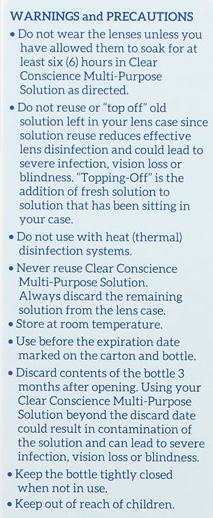Cruelty-Free Multi-Purpose Contact Lenses Solution - Travel Size Contact Lens Solution, Mild Contact Solution for Contact Lenses, Cleans & Conditions Eye Contacts by Clear Conscience, 3 Fl oz