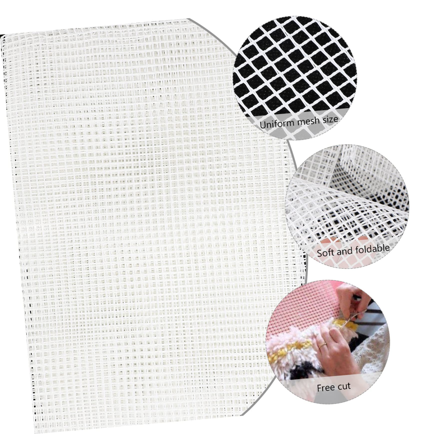 ERINGOGO DIY Rug Making Kit White Mesh Rug Woven Tapestry for Coasters and Crafts