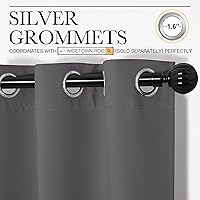 Vista 2 de NICETOWN Cortinas opacas con aislamiento térmico y ojales para dormitorio (2 paneles, 42 pulgadas de ancho x 63 pulgadas de largo, gris)