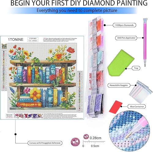 Miniatura 4 de Kits de pintura de diamantes 5D para adultos, kit de arte de diamantes de flor de búho de fantasía para adultos, kits de arte de gemas de diamantes