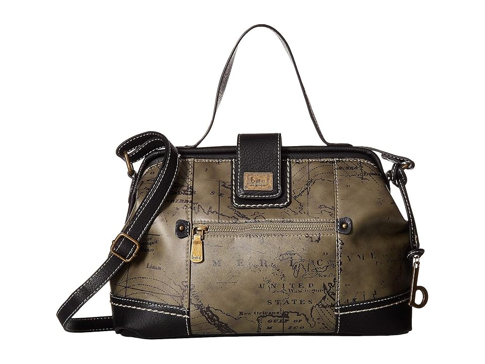 

b.o.c. Voyage Large Frame Satchel (Charcoal/Black) Handbags