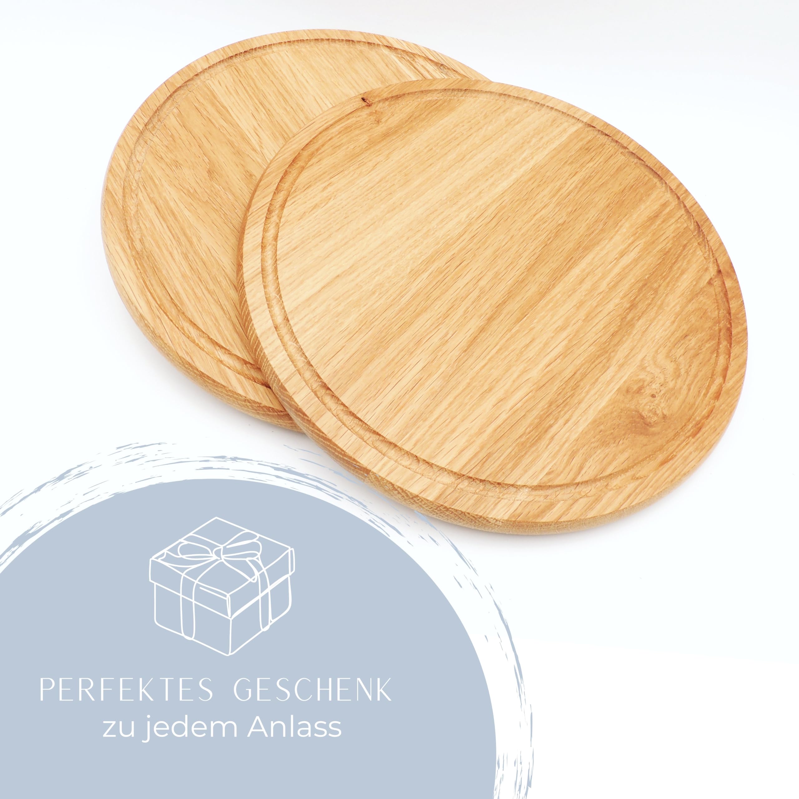 JOWE Ronde snackplank van hout | snackplank 6 stuks set van essenhout | diameter 25 cm, incl. houder JOWE Ronde snackplank van hout | snackplank 6 stuks set van essenhout | diameter 25 cm, incl. houder