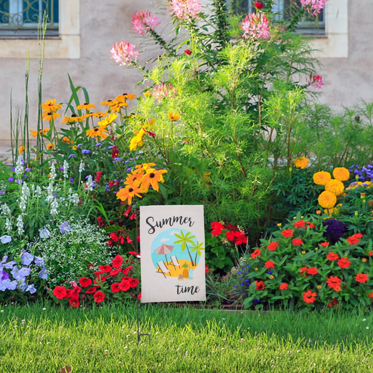 Cabilock 2 Pz Palo da Giardino Supporto per Bandiera da Giardino Patriottico Appendiabiti da Parete Fermagli per Bandiere da Giardino Asta Portabandiera Ferro da Stiro All'aperto Pastore