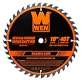 WEN BL1040 10-Inch 40-Tooth Carbide-Tipped Professional Woodworking Saw Blade for Miter Saws and Table Saws