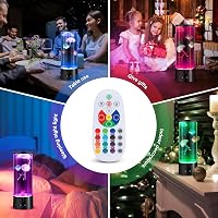 YISITONG Medúza LED láva fény akvárium hangulatlámpa 17 színváltó hatással gyerekszobai éjszakai lámpa otthon és iroda 6