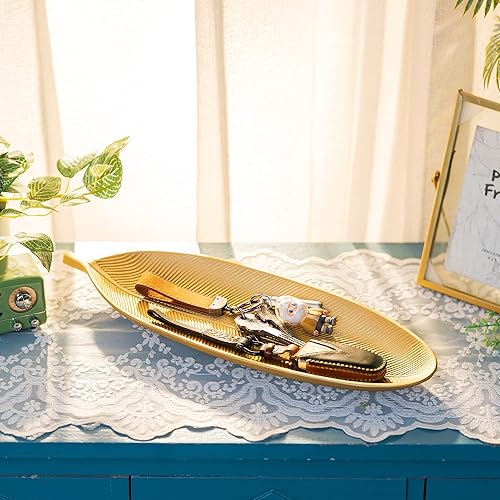 Miniatura 15 de Hanobe Bandeja decorativa de madera de hoja: Bandeja de madera en forma de hoja para llave de decoración tazón de plato para vela de cristal Blanco