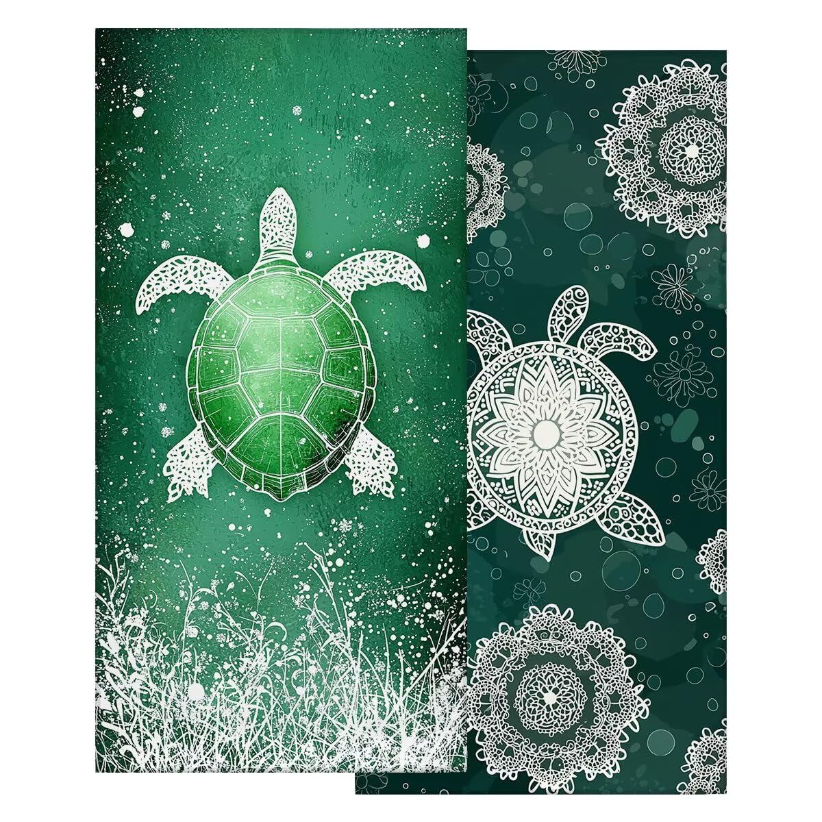 Serviette de Plage XXL 90x200 cm, Lot de 2 Serviette de Bain Microfibre, Anti Sable Serviettes Plage, Séchage Rapide Drap de Bain pour Homme Femme, Portable Fine Serviettes pour Fitness (Rétro) -4059