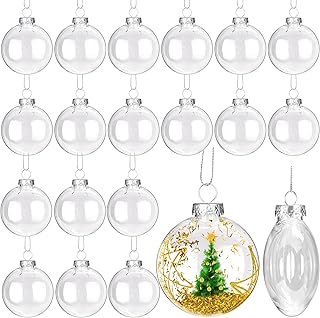 32Pcs Clear Christmas Ornament Ball, 3.15 Inches Transparent Fillable Tr...