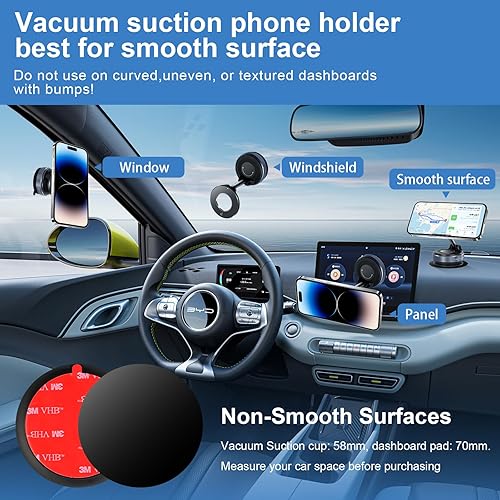 Miniatura 6 de Car Phone Holder, Magnetic Phone Holder for Car360 Adjustable Magnetic Cell Phone Holder, Pocket Size Foldable, for CarGymMirrorSmooth Surface
