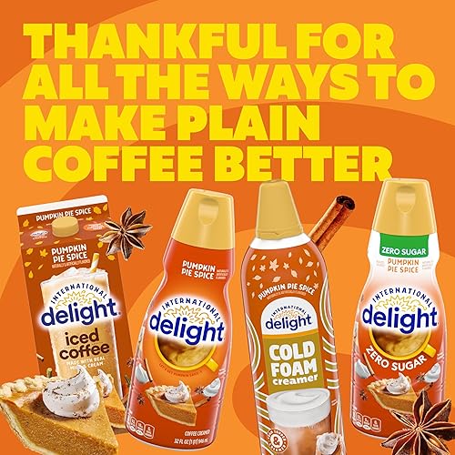 Vista 120 de International Delight Crema de café, caramelo macchiato, crema saborizada refrigerada, botella de 32 onzas líquidas