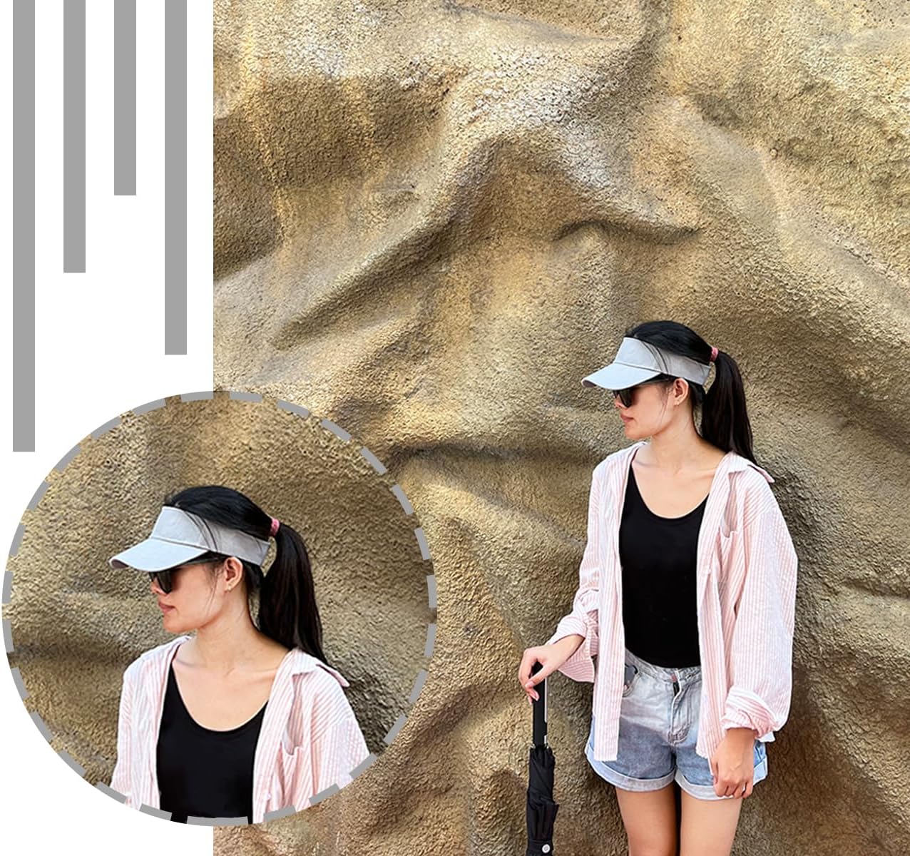 1 Piece of Grey Sun Visor Hat Adjustable Sport Visors for Women and Men (One Size)