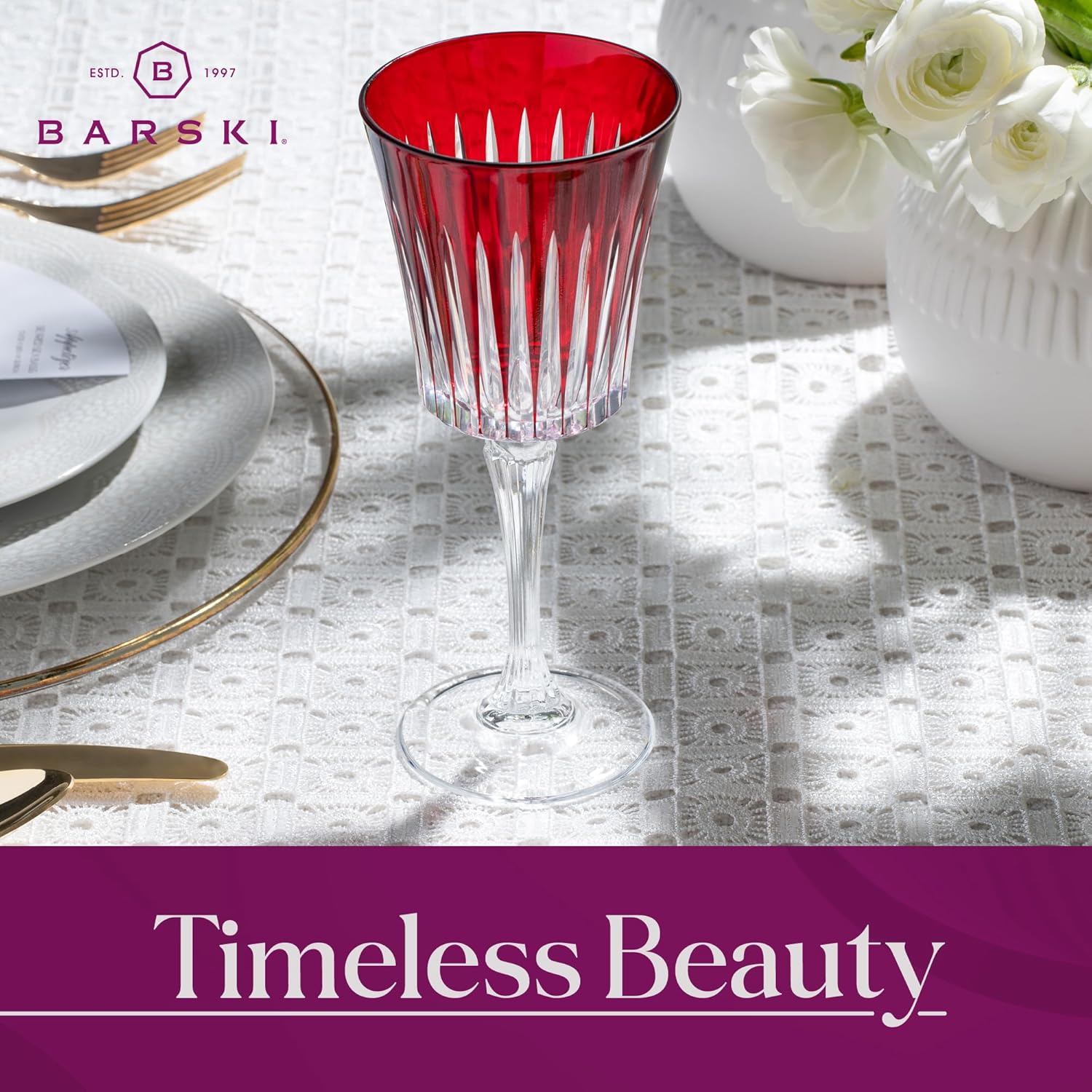 Barski European Wine Glasses - Set of 6 Goblets for Red or White Wine - Elegant Colored Glassware Water Stemware - Gift Ready, Ruby, 7.5 oz - Image 6