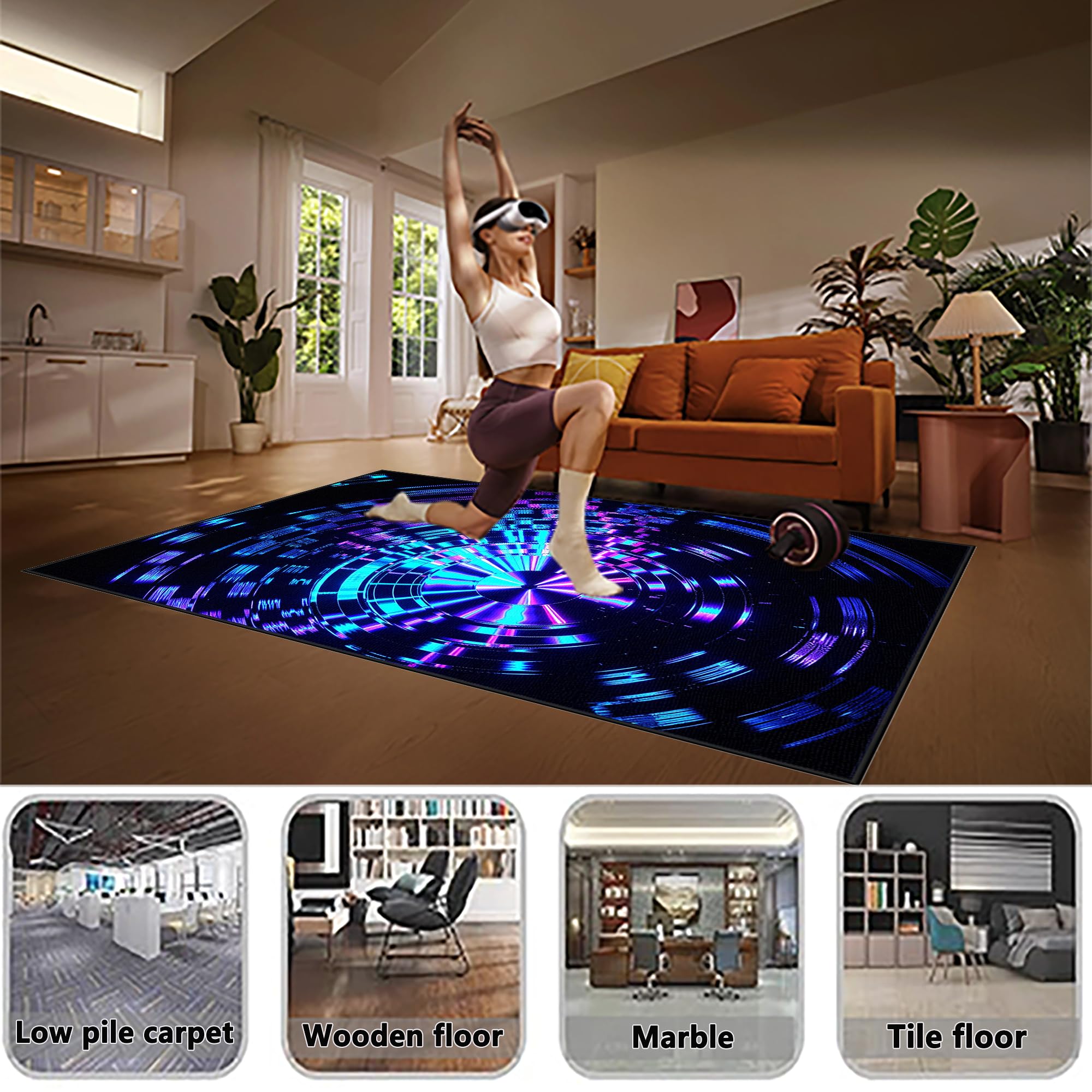 Tapis protège-Sol pour Chaise, Grand Tapis de Chaise Gaming 120 x 180 cm | Tapis Bureau Sol Antidérapant Antidérapant et Insonorisé Protection de Sols Durs, Protège Parquet Protège Sol sous Chaise