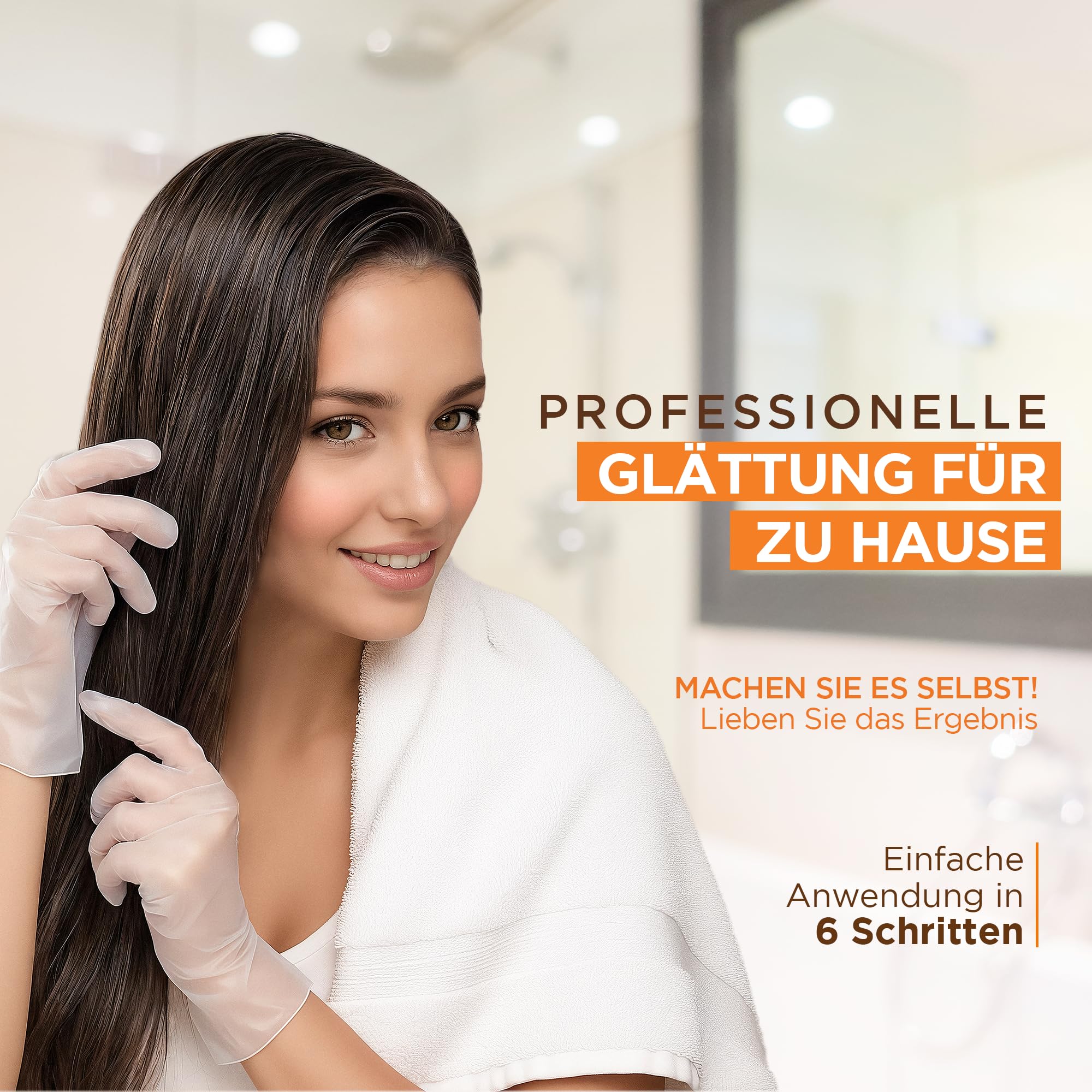 KATIVA Brasilianisches Keratin Haarglättungs-Set mit Hyaluronsäure & Potion 4 Hitzeschutzserum – Formolfreie Glättung für zu Hause – Bis zu 12 Wochen Frizz-Kontrolle für alle Haartypen