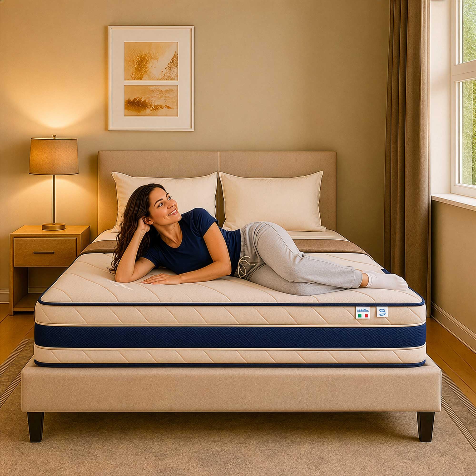 Baldiflex Emporio Materasso Matrimoniale in Memory e Waterfoam Trionfo Misura 160x200 cm H 22 cm