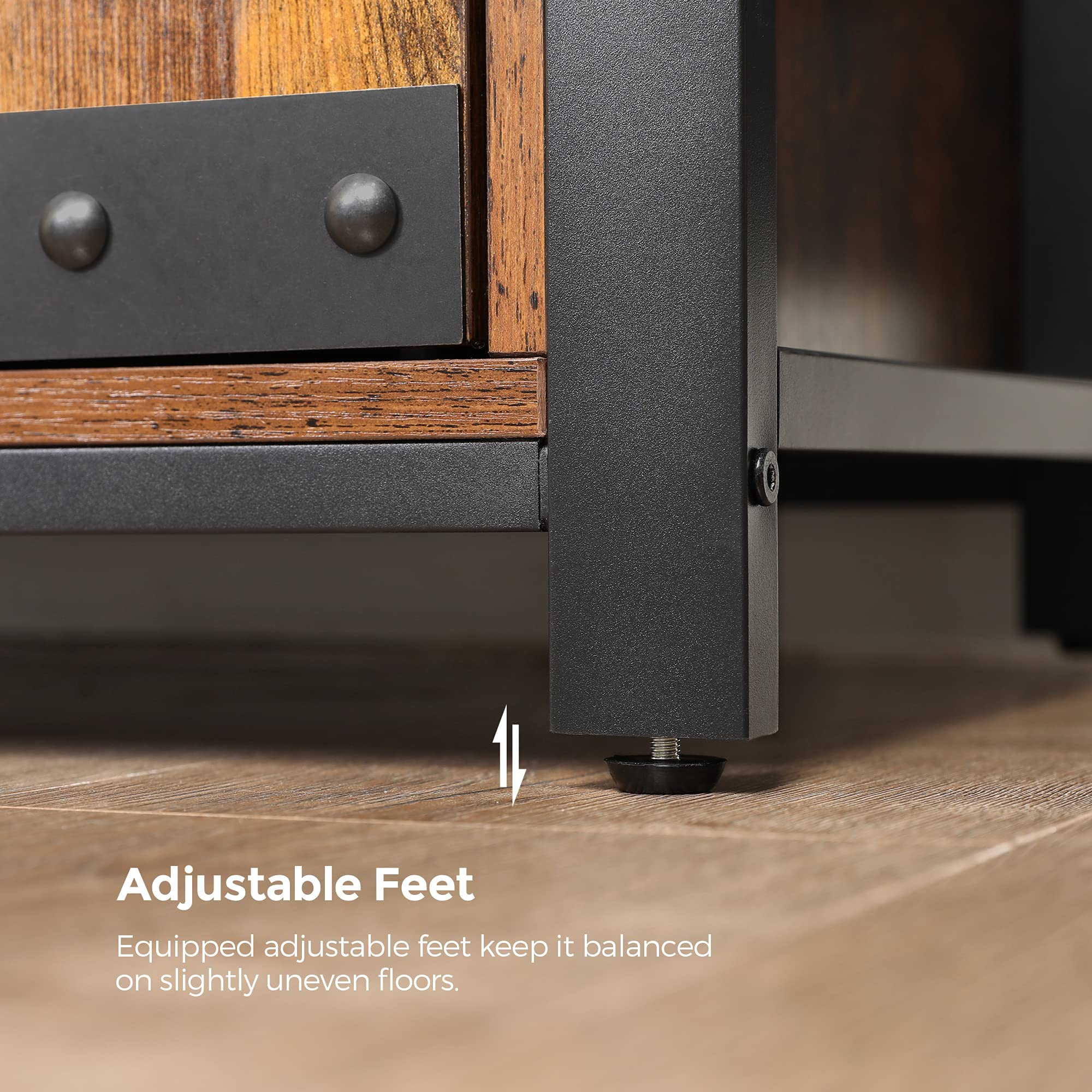 VASAGLE TV Stand for 55Inch TV with Barn Doors, Entertainment Center and TV Console, TV