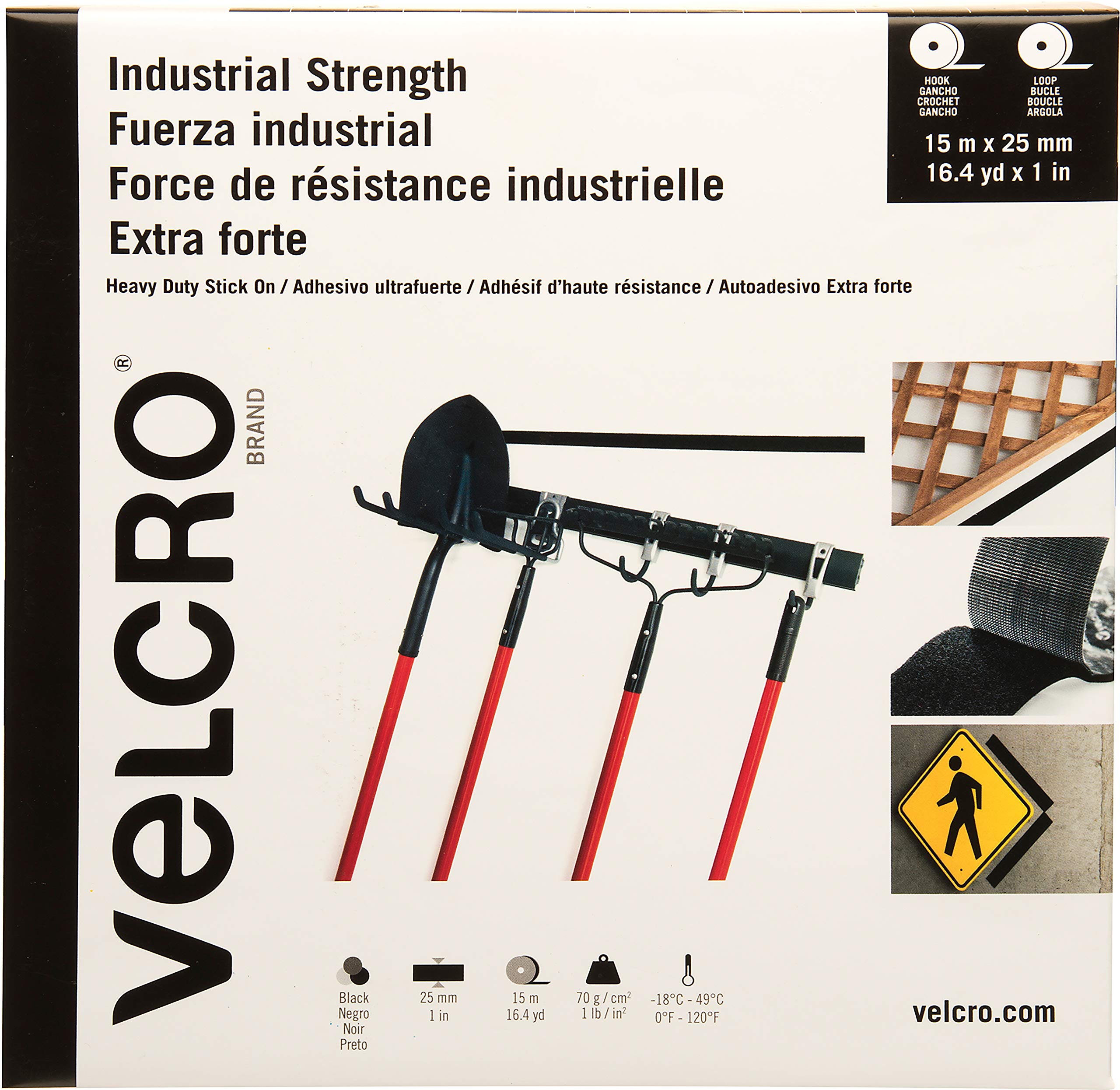 VELCRO VEL-EC60283 Nastro di velcro, 50 mm x 10 m, nero