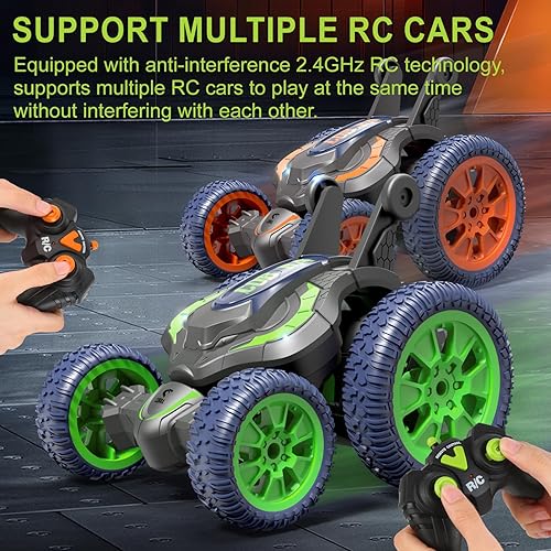 Miniatura 7 de Auto de control remoto, autos RC de 2.4 GHz para niños de 6 a 12 años, rotación de 360 grados, con control remoto de acrobacias rápidas, con luces