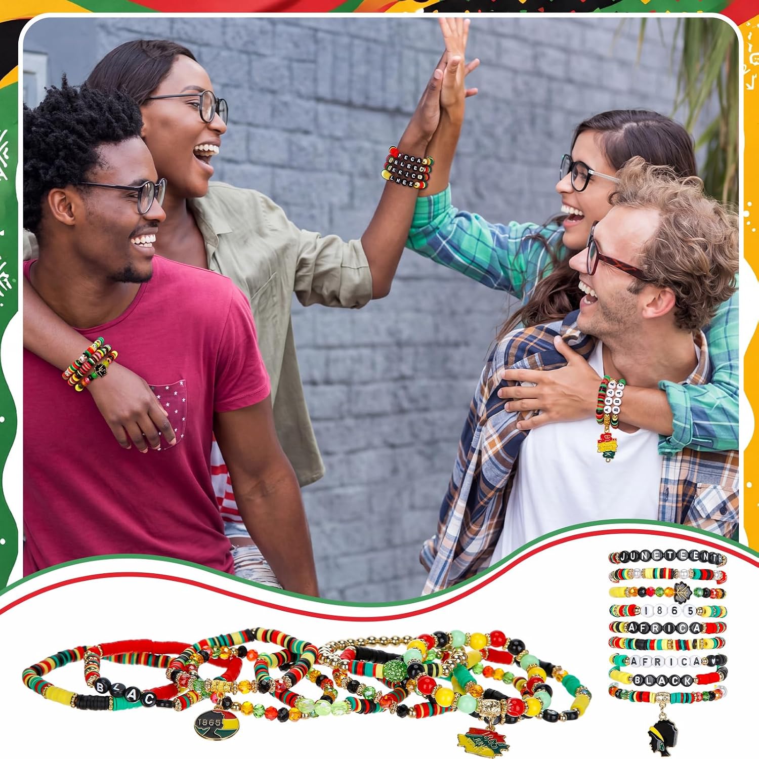 100 Pcs Beaded Bracelets Bulk 20 Styles Stackable Bracelets for Party Favors Supplies & Gifts