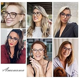 AMOMOMA Trendy TR90 Oversized Blue Light Reading Glasses Women,Stylish Square Cat Eye Glasses AM6031C4 with Tortoise Frame 3.0x