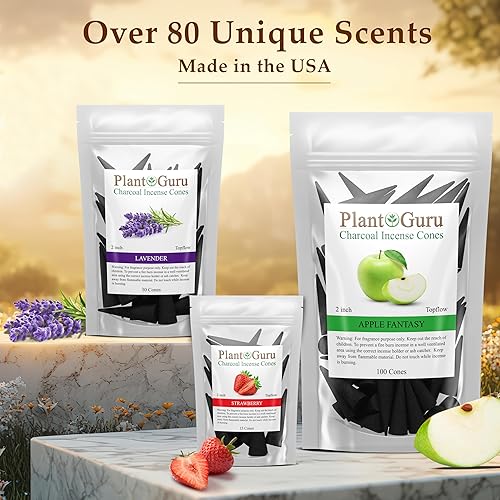 Miniatura 2 de Conos de incienso de carbón de incienso de 2 pulgadas TOPFLOW – Paquete de 60 conos perfumados naturales hechos a mano sumergidos a mano