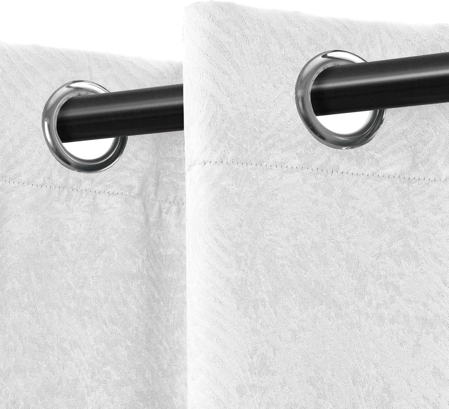 Superior Wave Room Darkening Blackout Curtains, Sun Blocking Window Accents for Living Room, Bedroom, Kitchen, Modern Geometric Waves Design, Grommet Header, Set of 2 Panels, 52" x 108", Snow White