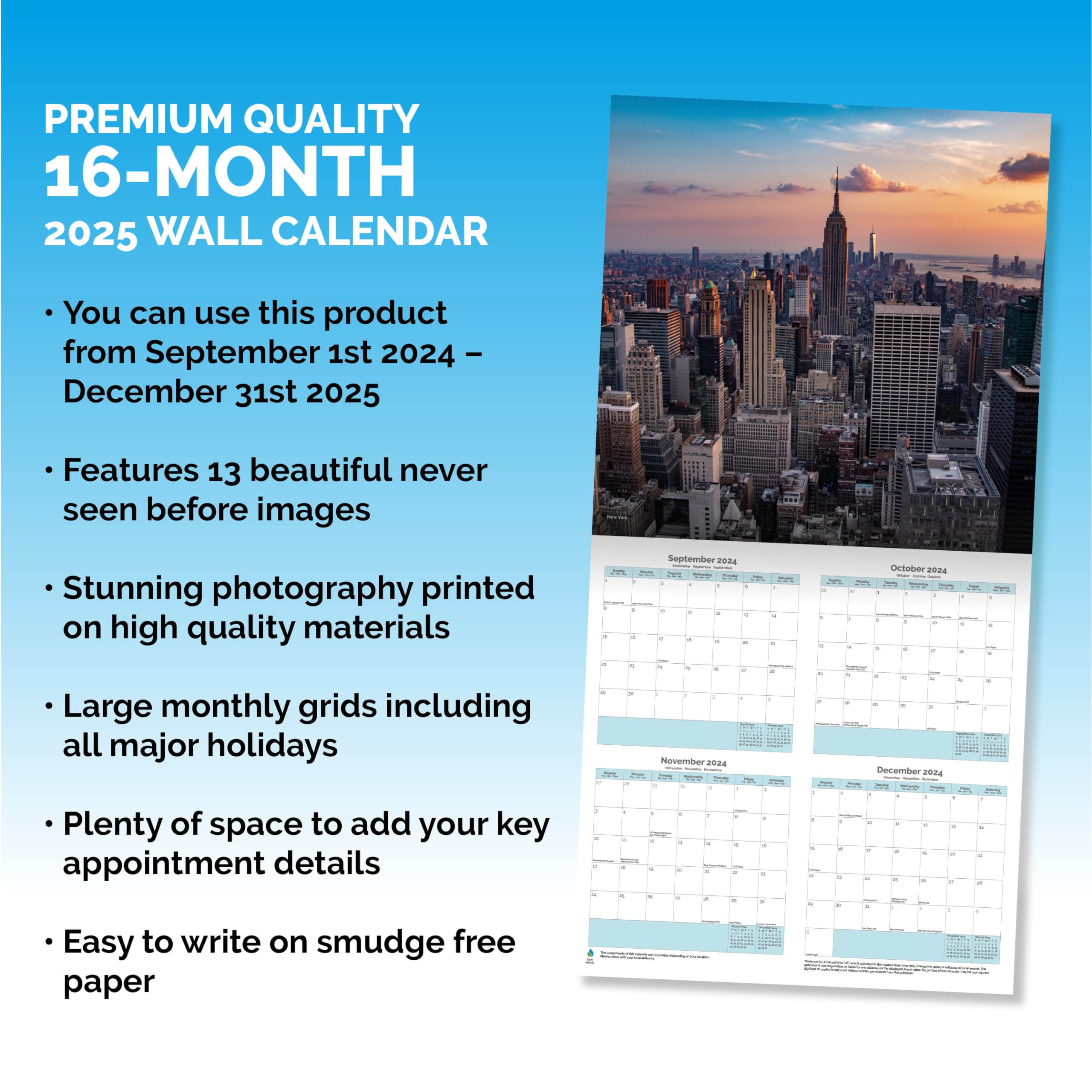 Dayplanner Publishing America Calendar 2026 With Organisational Stickers, Large Square Wall Calendar, 16 Month - Image 3